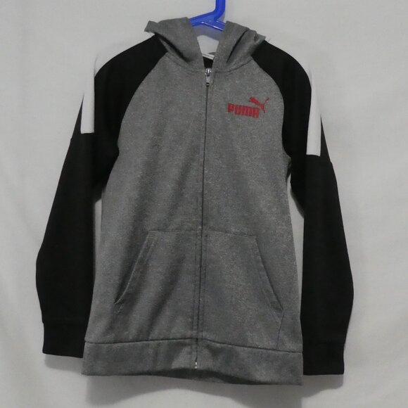 PUMA | size 8 - kids | Long Sleeve Zip-Up Hooded Sweatshirt With Pockets - Picture 2 of 16